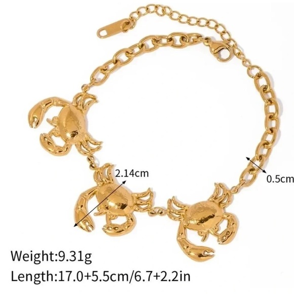 Gold Crab 18K Stainless Steel Waterproof Bracelet - Picture 6 of 7
